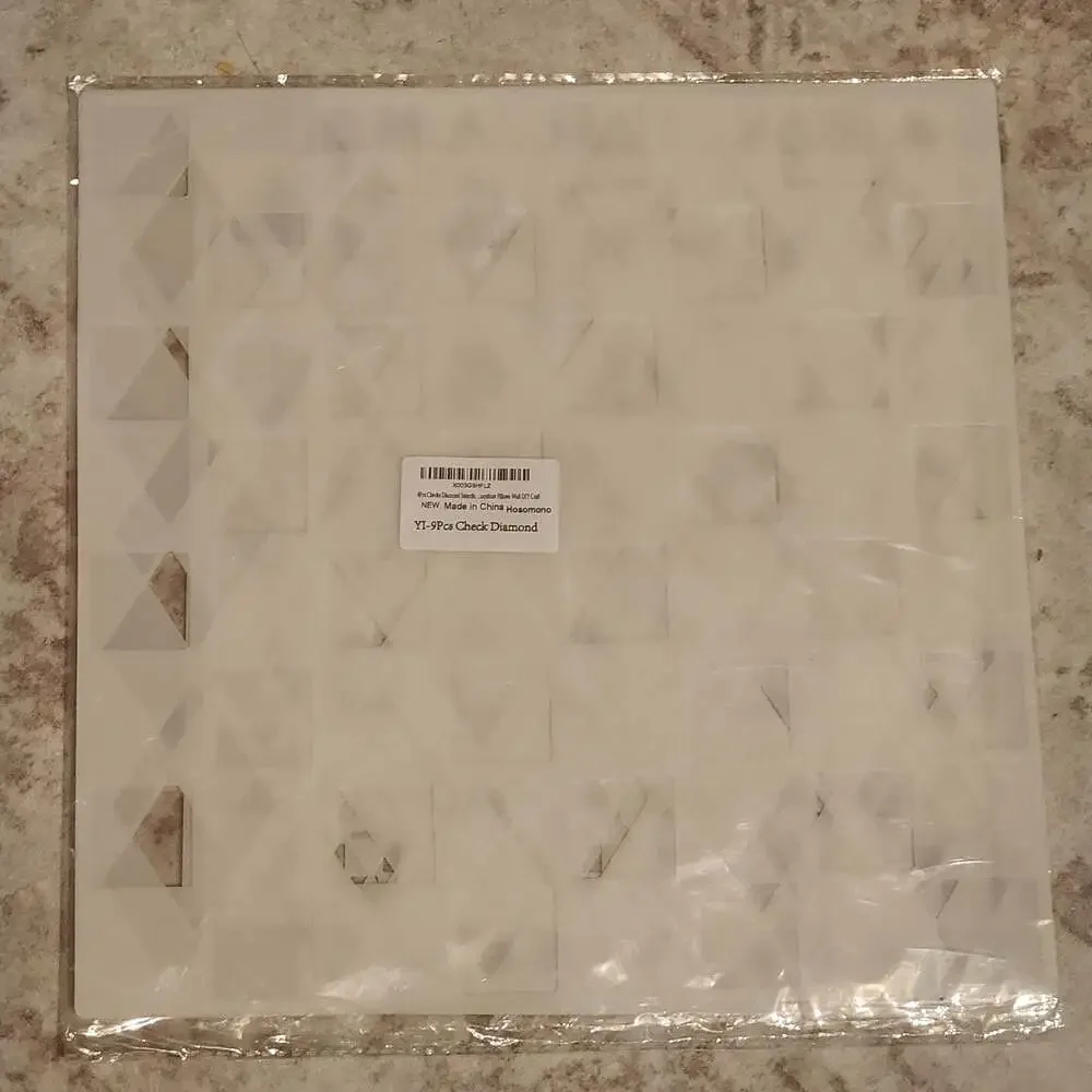 Hosomono 9Piece Check Diamond DIY Craft Stencil Set for Furniture and Wall Decor
